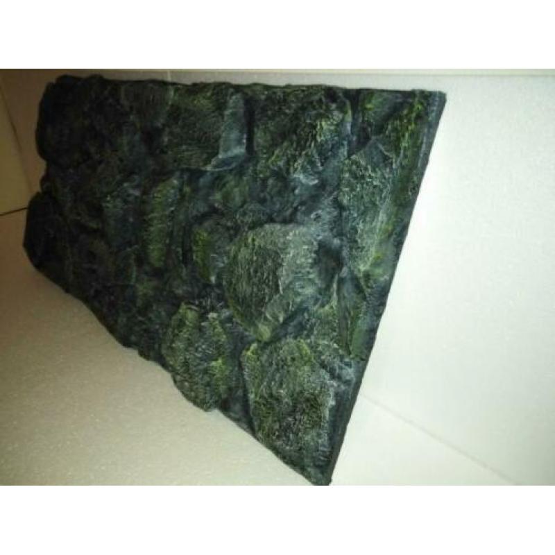 3D achterwand 100x50cm grijs/groen