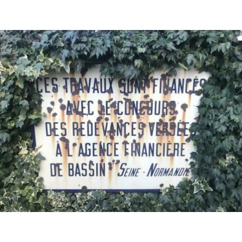 Oud Franse emaille bord Seine-Normandië