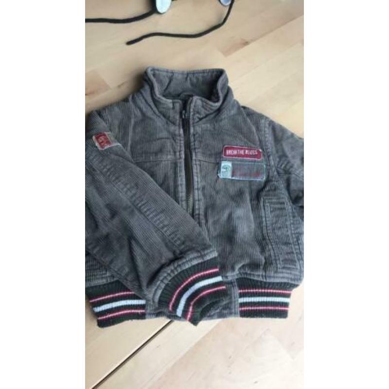 Frendz corduroy jas licht gevoerd met muts maat 92