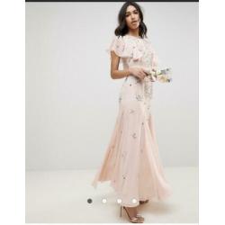 Zeer nette asos galajurk avondjurk 42 roze paillette abiye
