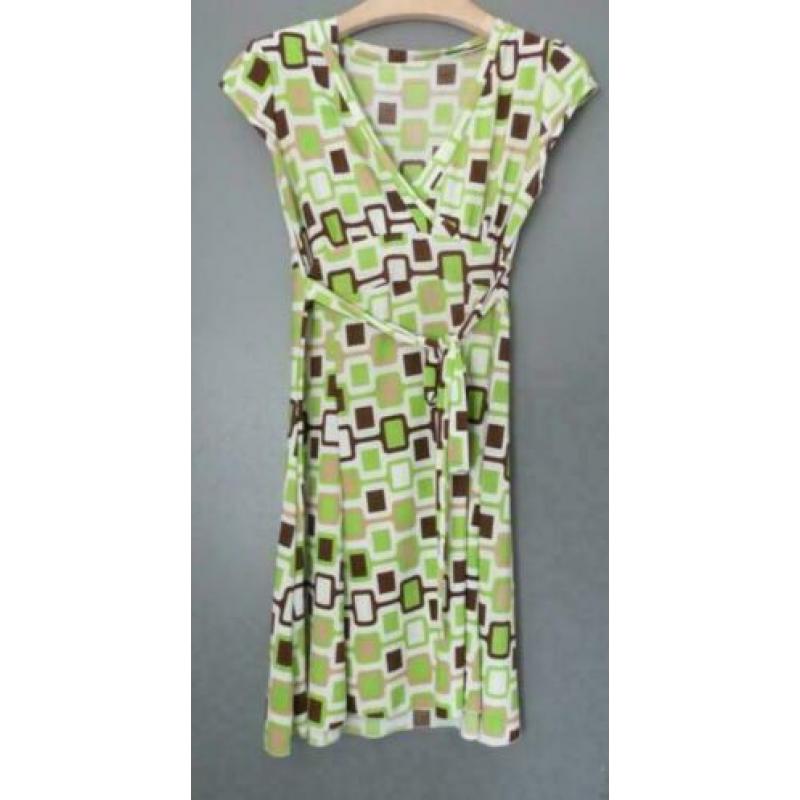 groen vierkant patroon jurk maat S maat 36