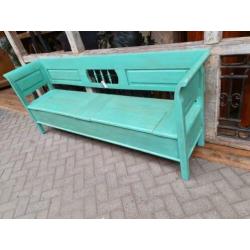Klepbank turquoise 2.50m old finish€349
