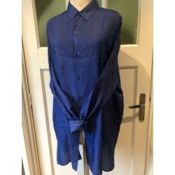 Kobalt blauwe blouse Esprit pure zijde mt M
