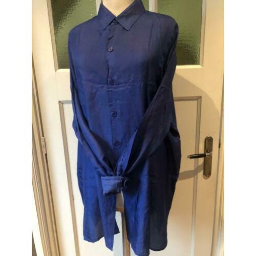 Kobalt blauwe blouse Esprit pure zijde mt M
