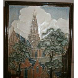 Cloisonne tegel,ter gelegenheid van het 700-bestaan haarlem