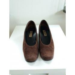 Fijne chocolade bruine suède schoenen, Paul Green,maat 38.5