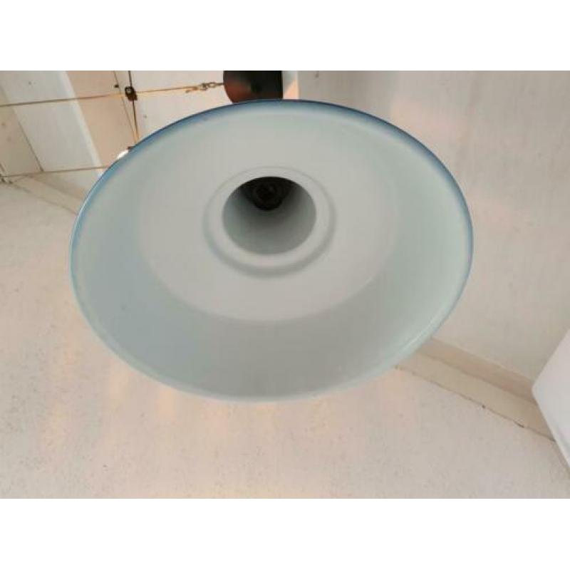 Antieke Vintage cobaltblauwe emaille hanglamp €20