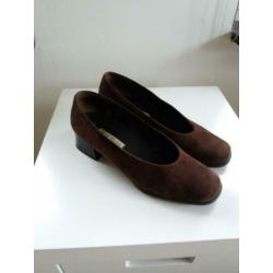 Fijne chocolade bruine suède schoenen, Paul Green,maat 38.5