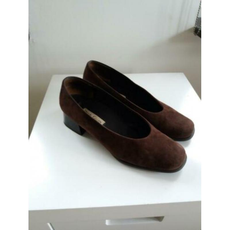 Fijne chocolade bruine suède schoenen, Paul Green,maat 38.5