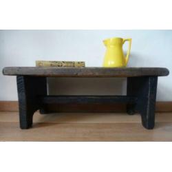 Stoer sober brocante bankje/opstapje/krukje/tafeltje/sleets
