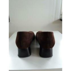Fijne chocolade bruine suède schoenen, Paul Green,maat 38.5