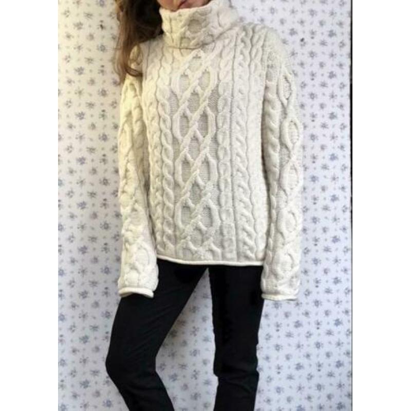 Aran Crafts Ireland 100% merinowol kabeltrui trui S M L XL