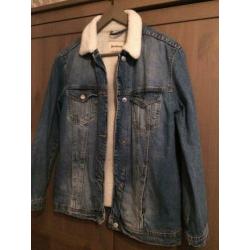 Spijkerjas met bont jeans jacket Stradivarius blauw S