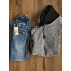 Splinterniew spijkerbroek en hoodie Maison Scotch +gratis