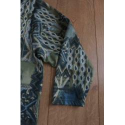 dames shirt 52/54 met rits en kraag groen tinten