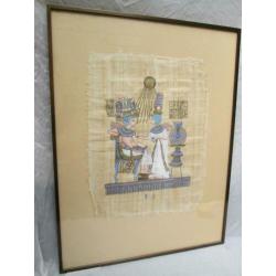Egyptische Zeefdruk op Papyrus 65,5 x 50,5