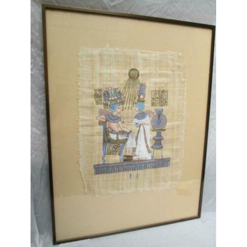 Egyptische Zeefdruk op Papyrus 65,5 x 50,5