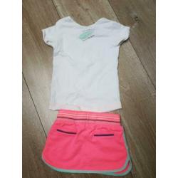 Quapi girls setje rokje roze en shirt wit maat 68