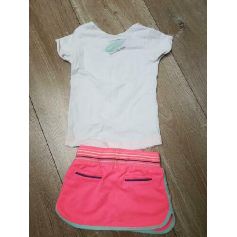 Quapi girls setje rokje roze en shirt wit maat 68