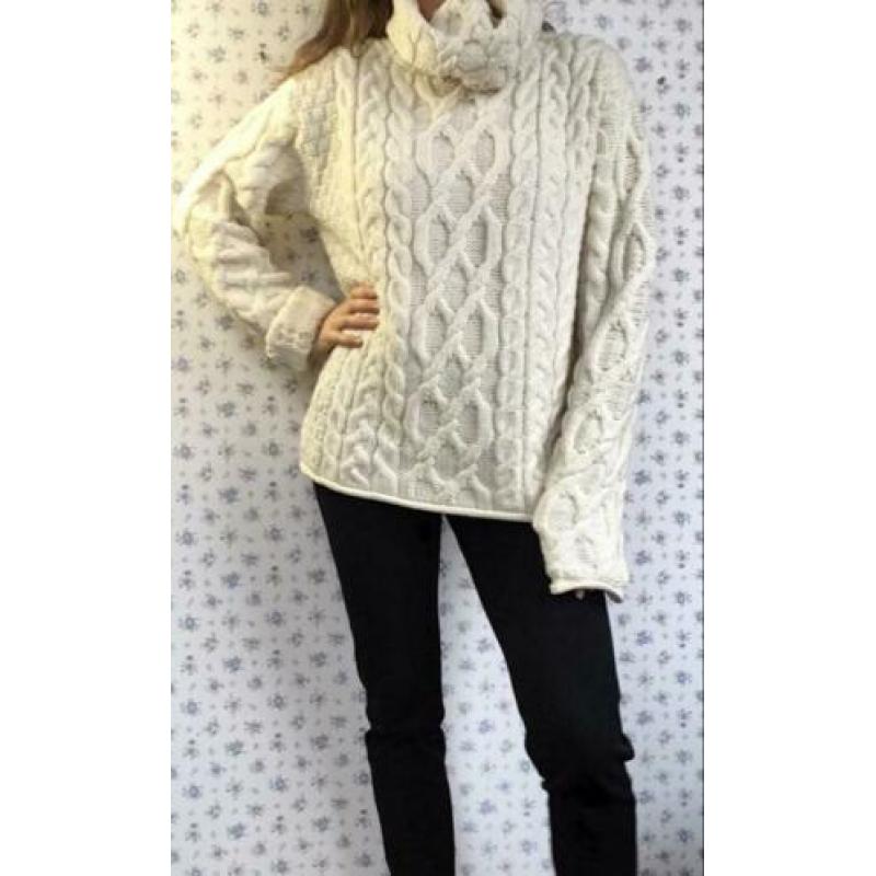 Aran Crafts Ireland 100% merinowol kabeltrui trui S M L XL