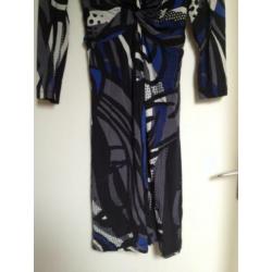 Giovane san martino viscose jurk zwart wit blauw mt 42 nieuw