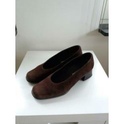 Fijne chocolade bruine suède schoenen, Paul Green,maat 38.5