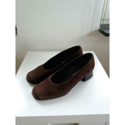 Fijne chocolade bruine suède schoenen, Paul Green,maat 38.5