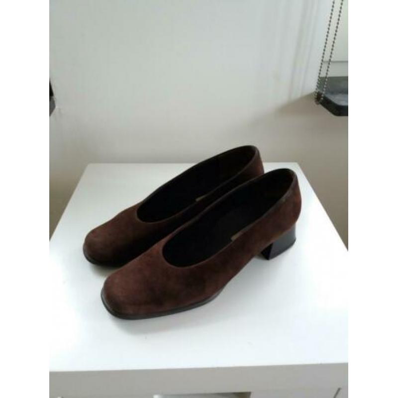 Fijne chocolade bruine suède schoenen, Paul Green,maat 38.5