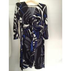 Giovane san martino viscose jurk zwart wit blauw mt 42 nieuw