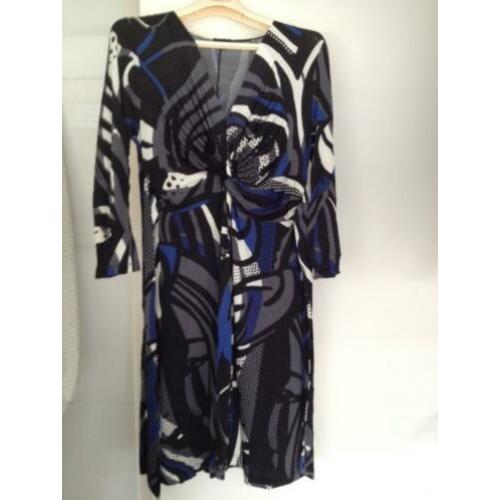 Giovane san martino viscose jurk zwart wit blauw mt 42 nieuw