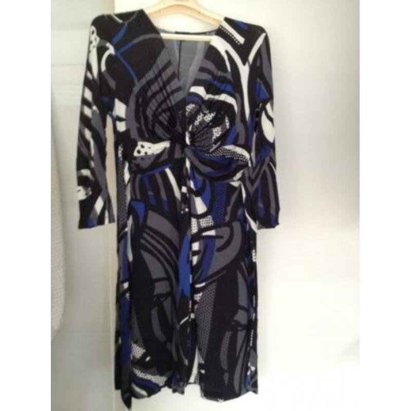 Giovane san martino viscose jurk zwart wit blauw mt 42 nieuw