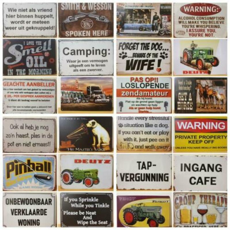 Bulldog security service hond reclamebord wandbord metaal