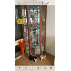 Prachtige vitrinekast met inlichting