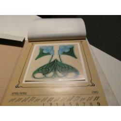 Vintage Jugendstil kalender met 12 zelfklevende stickers