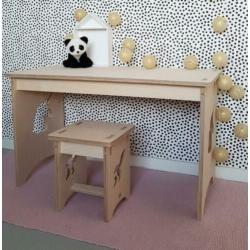 Houten speelgoedkist speelset bureau kindertafel met bankje