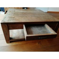 Salontafel teak 100 bij 100 bij 40