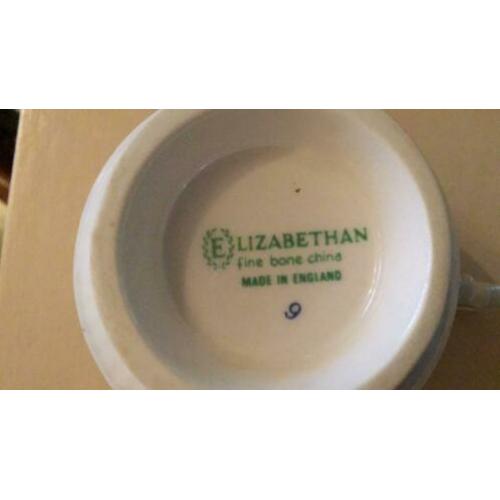 Elizabethan Fine Bone Chine Engelse kop en schotel rozen gee