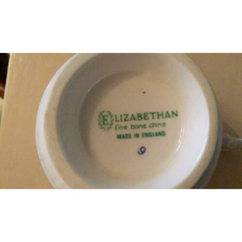 Elizabethan Fine Bone Chine Engelse kop en schotel rozen gee