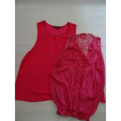 2 x ROZE top / blouse maat M in ~~nieuw~~ staat