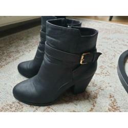 Leren zwarte enkellaarzen maat 38 sacha pistol boots