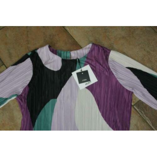 Object Brooklyn vlot gekleurde plicee jurk mt XL