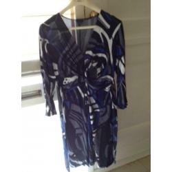 Giovane san martino viscose jurk zwart wit blauw mt 42 nieuw