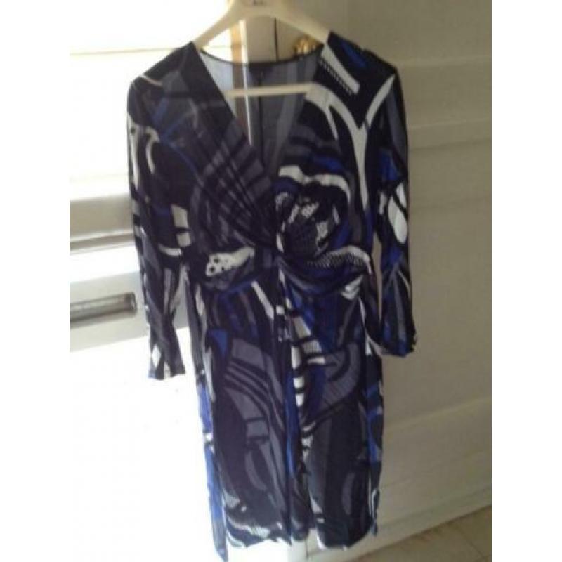 Giovane san martino viscose jurk zwart wit blauw mt 42 nieuw