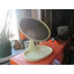 tafelspiegel wit kunststof houder retro jaren 70 design