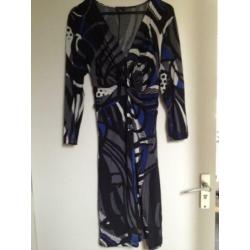 Giovane san martino viscose jurk zwart wit blauw mt 42 nieuw