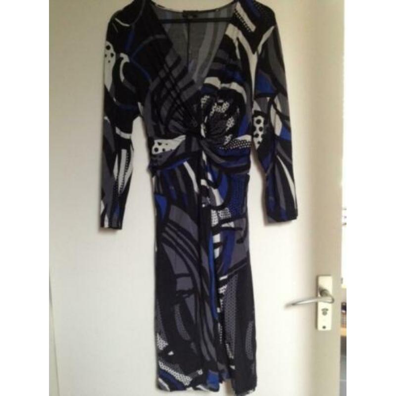 Giovane san martino viscose jurk zwart wit blauw mt 42 nieuw