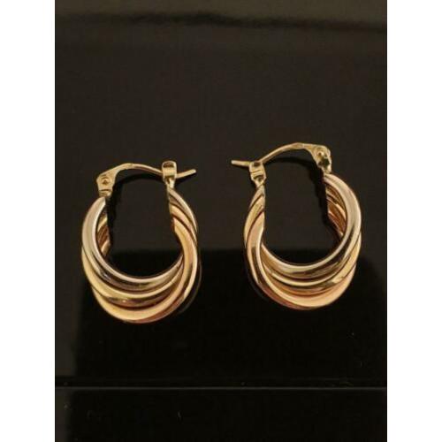 14 karaat gouden oorbellen doorsnee 14.6mm nr127