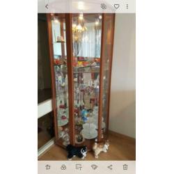 Prachtige vitrinekast met inlichting