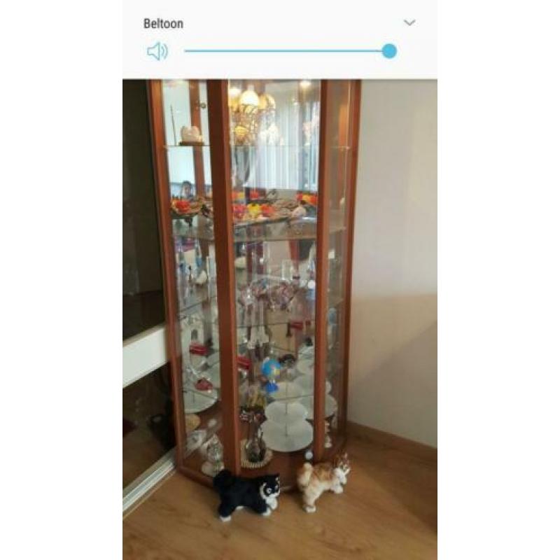 Prachtige vitrinekast met inlichting