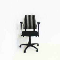 BMA Axia Bureaustoelen, zwarte/wit gestreept, brede streep